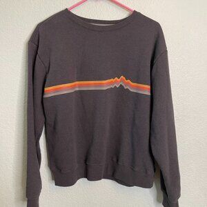 Patagonia Dark Gray Ridge Rise Stripe Uprisal Crewneck Sweatshirt | Medium